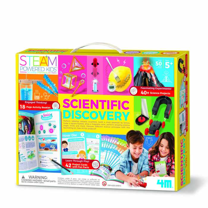 Kit stiintific - Descoperiri stiintifice Vol. 1 - 42 experimente, STEAM Kids, 4M, +8 ani