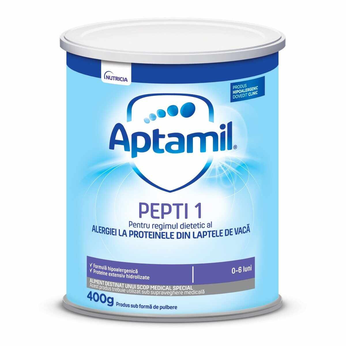 Lapte praf Aptamil Nutricia Pepti 1, 400 g, 0-6 luni